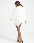 LILLY 9 V-neck cashmere poncho ecru white