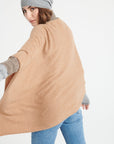 LILLY 9 Poncho col V in camel cashmere