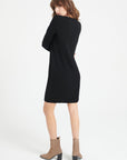 LILLY 10 V-neck cashmere dress black