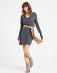 LILLY 10 V-neck cashmere dress anthracite grey