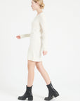 LILLY 12 Round-neck dress in off-white cashmere