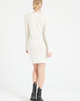 LILLY 12 Round-neck dress in off-white cashmere