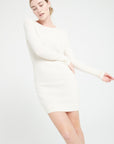 LILLY 12 Round-neck dress in off-white cashmere