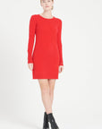 LILLY 12 Red cashmere round-neck dress