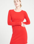 LILLY 12 Red cashmere round-neck dress