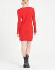 LILLY 12 Red cashmere round-neck dress