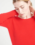 LILLY 12 Red cashmere round-neck dress