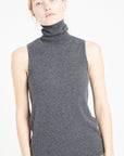 LILLY 13 Sleeveless cashmere turtleneck sweater anthracite grey