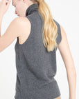 LILLY 13 Sleeveless cashmere turtleneck sweater anthracite grey