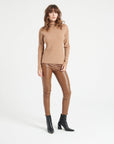 LILLY 15 Cashmere turtleneck sweater in traditional camel ribbing