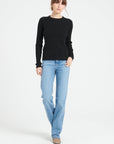 LILLY 16 Cashmere rib-knit round-neck sweater black