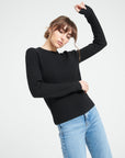 LILLY 16 Cashmere rib-knit round-neck sweater black