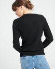 LILLY 16 Cashmere rib-knit round-neck sweater black