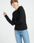 LILLY 16 Cashmere rib-knit round-neck sweater black