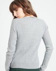 LILLY 16 Round-neck cashmere ribbed sweater light grey