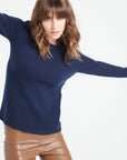 LILLY 18 4-thread cashmere boat-neck sweater navy blue