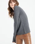 LILLY 18 4-thread cashmere boat-neck sweater charcoal grey