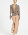 LILLY 18 4-thread cashmere boat-neck sweater in taupe