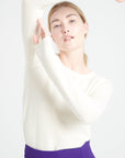 LILLY 18 4-thread cashmere boat-neck sweater ecru white