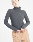 LILLY 19 4-thread cashmere turtleneck sweater charcoal grey