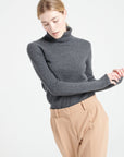 LILLY 19 4-thread cashmere turtleneck sweater charcoal grey