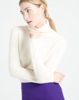 LILLY 19 4-thread cashmere turtleneck sweater ecru white