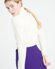 LILLY 19 4-thread cashmere turtleneck sweater ecru white