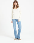 LILLY 20 4-thread cashmere V-neck sweater ecru white