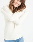 LILLY 20 4-thread cashmere V-neck sweater ecru white