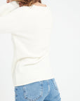 LILLY 20 4-thread cashmere V-neck sweater ecru white