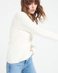 LILLY 20 4-thread cashmere V-neck sweater ecru white