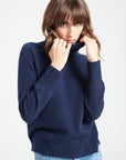 LILLY 22 Cashmere turtleneck sweater with raglan sleeves navy blue