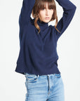 LILLY 22 Cashmere turtleneck sweater with raglan sleeves navy blue