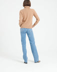 LILLY 22 Cashmere turtleneck sweater with camel raglan sleeves