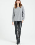 LILLY 25 Round-neck cashmere sweater light grey