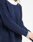 LILLY 25 Round-neck cashmere sweater navy blue