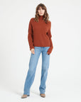 LILLY 26 Terracotta cashmere turtleneck sweater