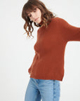 LILLY 26 Terracotta cashmere turtleneck sweater