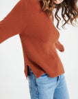 LILLY 26 Terracotta cashmere turtleneck sweater