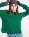 LILLY 26 Emerald green cashmere turtleneck sweater