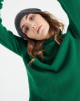 LILLY 26 Emerald green cashmere turtleneck sweater