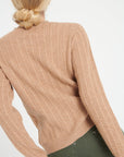 LILLY 29 4-thread cashmere cable-knit round-neck sweater camel