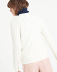 LILLY 29 4-thread cashmere cable-knit round-neck sweater ecru white