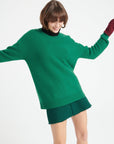 LILLY 30 4-thread cashmere round-neck sweater emerald green