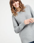 LILLY 30 4-thread cashmere round-neck sweater light grey