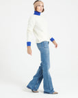 LILLY 32 Round-neck cashmere sweater in off-white English ribbing