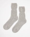 4-thread light grey ribbed socks