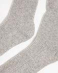 4-thread light grey ribbed socks