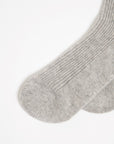 4-thread light grey ribbed socks