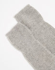 4-thread light grey ribbed socks